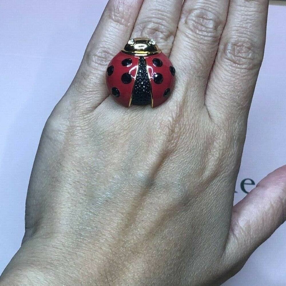 Kate Spade Ladybug Ring Gold Tone Size 5 - Picture 5 of 11